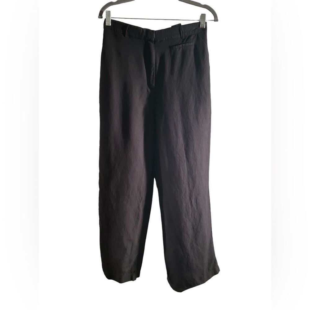 H&M Women’s Size 8 Black Linen Blend Straight Leg Dress Pants